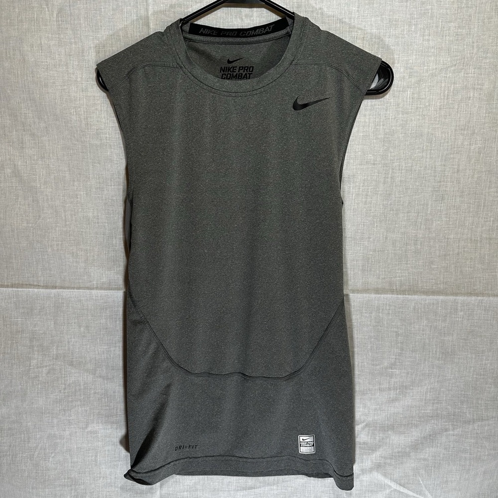 Nike Pro Combat Dri-FIT Competition 2.0 Compression Sleeveless Shirt Mens M Gray